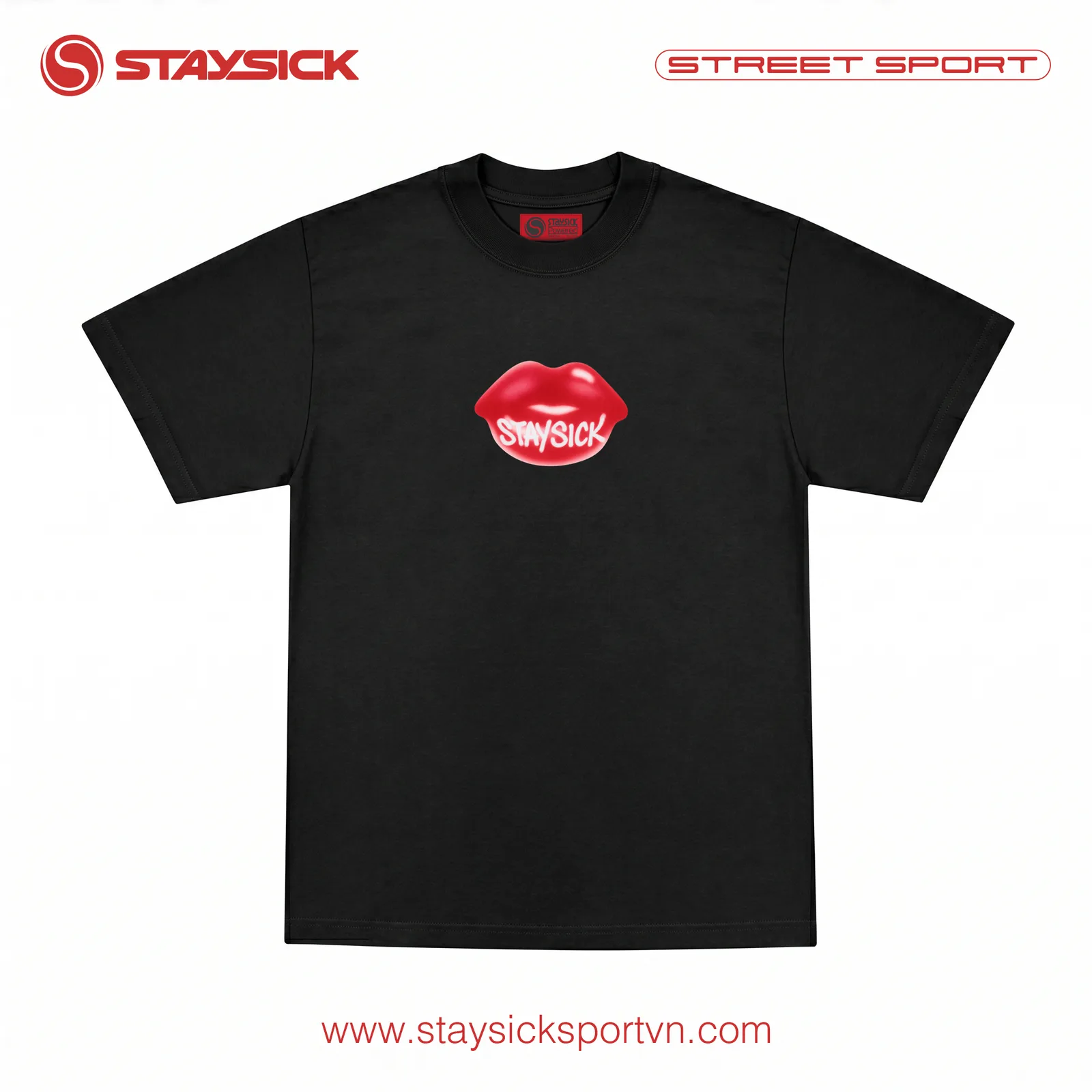 Áo tee LIPS màu Đen